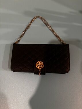 Black Quilted Wallet Phone Case with Chain Strap